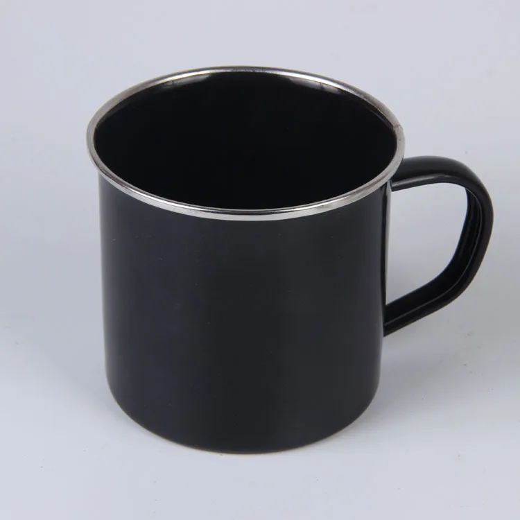 

LOW MOQ Customized Design Enamel Mug Camping Cup Travel Coffee Mug 8oz 9oz 12oz Sublimation Metal Enamel Mug, As picture