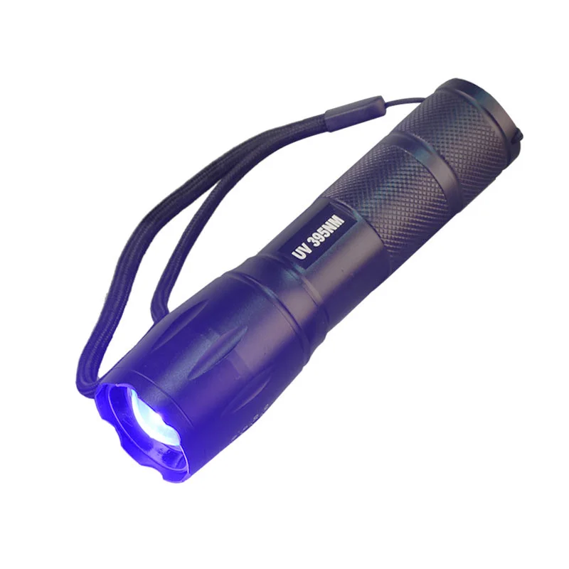 Blue light torch uv rechargeable battery flashlight uv light Rock mineral fluorescence detect