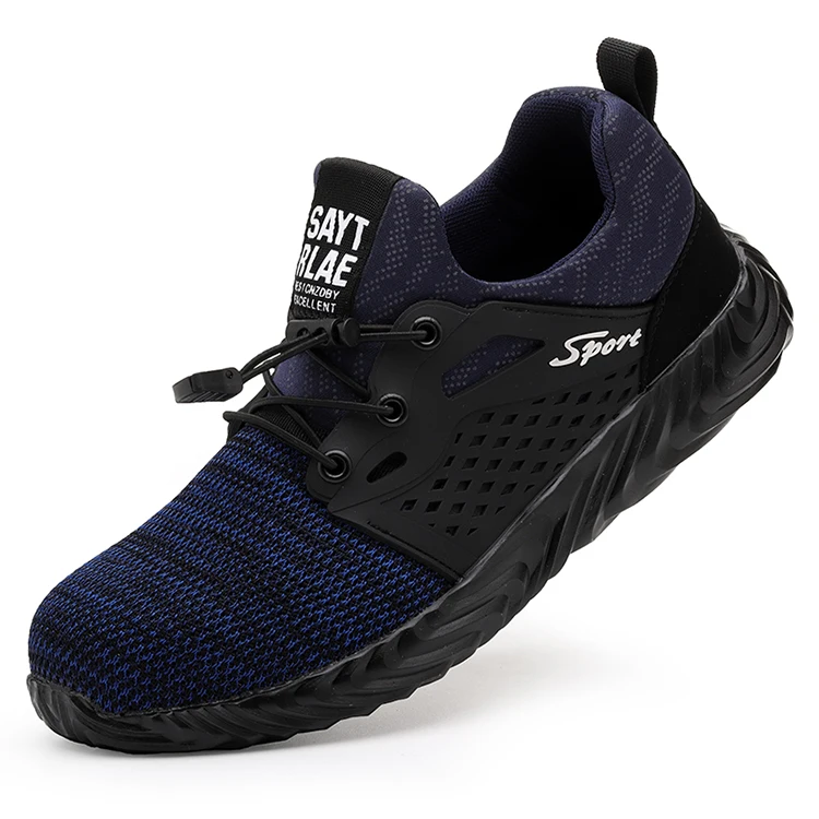 

large size casual work running hiking sports quality safety shoes steel toe industrial fashion sneakers rubber soles for shoes, Blue,green,grey,black