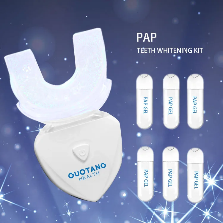 

OEM Peroxide Free PAP Gel Pods Teeth Whitening Led Kit With 10 Minutes Timer