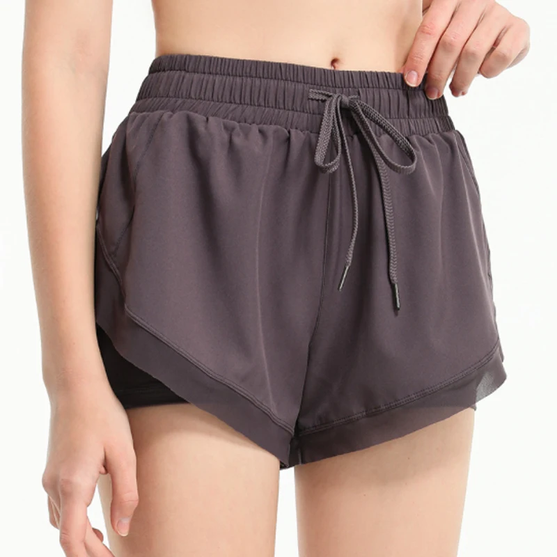 

New high quality relaxed waist comfortable easy women's high waist yoga shorts