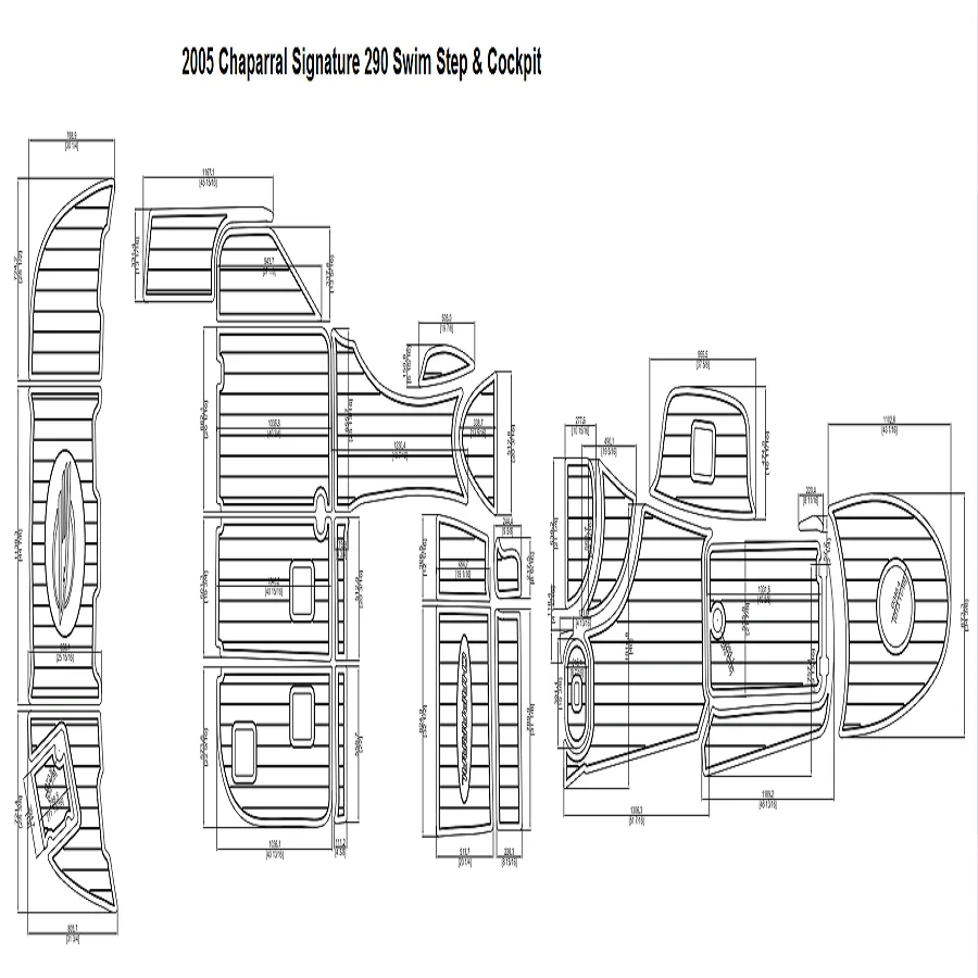 

2005 Chaparral Signature 290 Swim Step & Cockpit Pad Boat EVA Teak Decking 1/4" 6mm