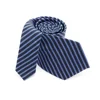 Custom Light Blue Line Woven Striped Ties Navy Blue Jacquard Steady Necktie Formal Executive Men Neck Tie