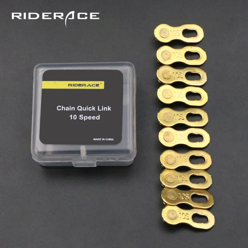 

5 Pair Bicycle Chain Link Connector Joints Magic Buttons Cycling Speed Quick Master Links For Mountain Bike 6/7/8/9/10/11 Speed, Gold sliver