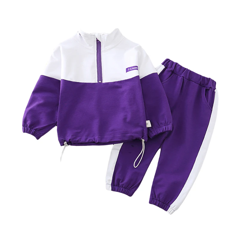 
Autumn new sports and casual boy print alphabet drawstring kids sweat suits 