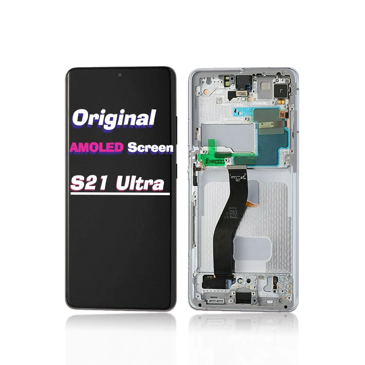 

Original AMOLED S21 Ultra LCD For SAM SUNG Galaxy S21 Plus Display LCD Touch Screen With Frame, Sliver black