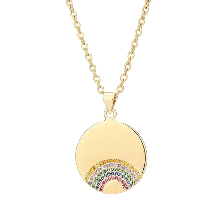 

Rainbow Necklace Female Clavicle Chain Stainless Steel Necklace Copper Inlaid Zircon Girl Student Sweet Temperament Cloud