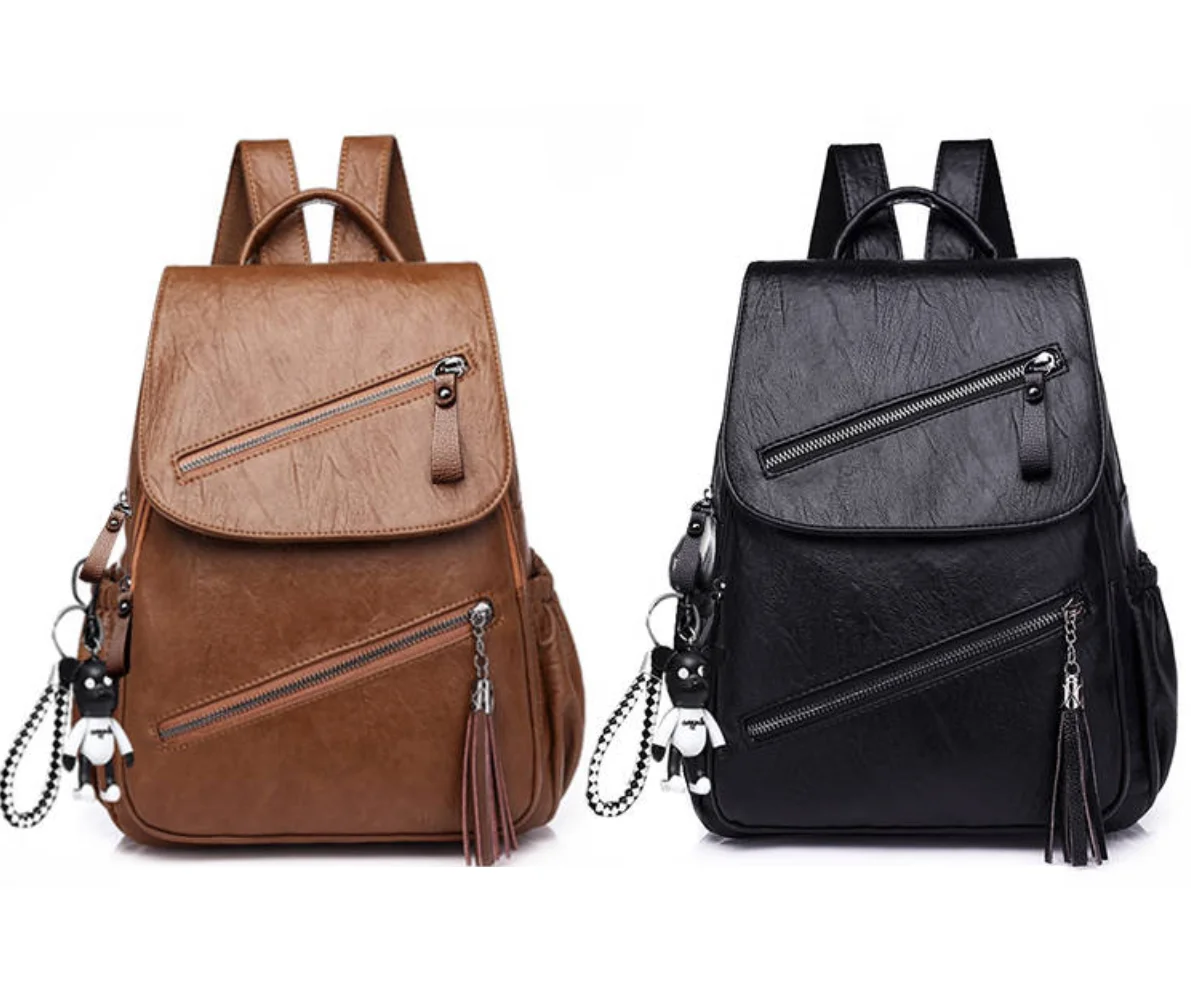 

New design leather vintage travel hipster school back pack bag