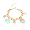 American and European fashion lady natural color shell gold plated bracelet personality beach ornaments