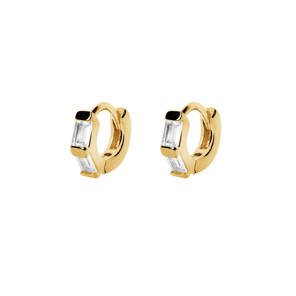 

wholesale hoop earrings 18K Gold Plated 925 Sterling Silver Fashion Earring cubic zircon huggie Earrings