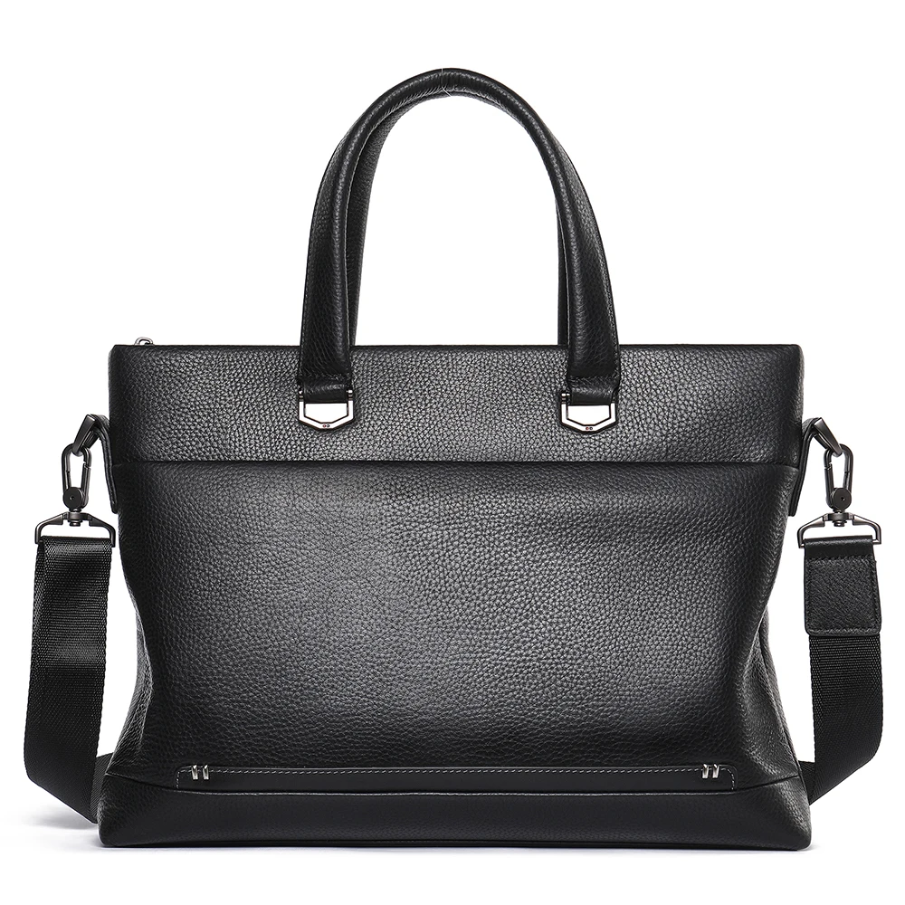 

2021 MARRANT Fashion 7568 men leather briefcase , men office bags for 14 inch Genuine leather laptop bag for men, Black