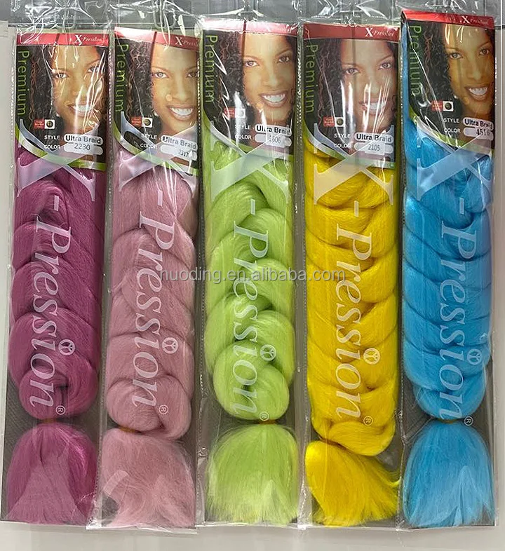 

X Expression Pre streched 100% kanekalons 41 inch Jumbo Braid 24 Inches 100g Perruque Natte Synthetic Braiding Hair, Pic showed