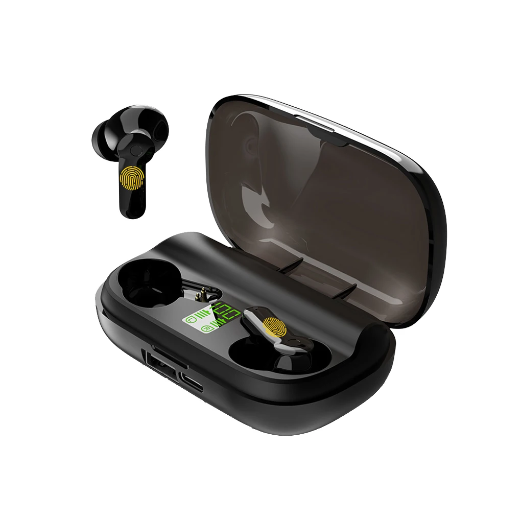 

XT01 TWS 5.0 Earphones Wireless Headphone Noise Cancelling 9D HiFi Stereo 2200mah Sport Headset Handsfree New Earbuds, Black