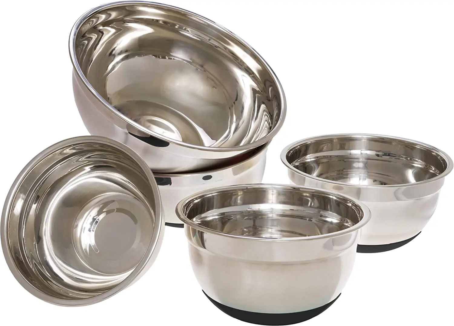 不锈钢搅拌碗-黑色防滑底座-易于清洁