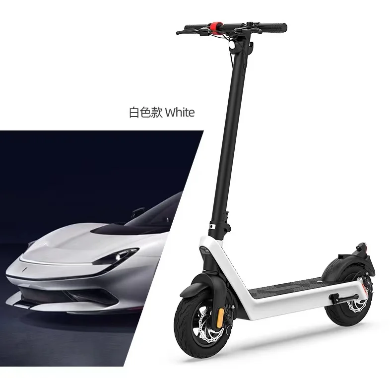

New super light two wheel folding electric scooter adult student scooter mini male and female battery scooter, Black white orange