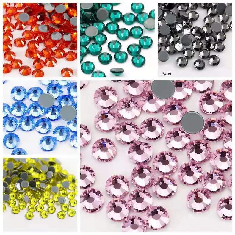 

Factory Wholesale  crystal AB silve base Flat Back Strass Crystal Non Hot Fix Rhinestone, Colors