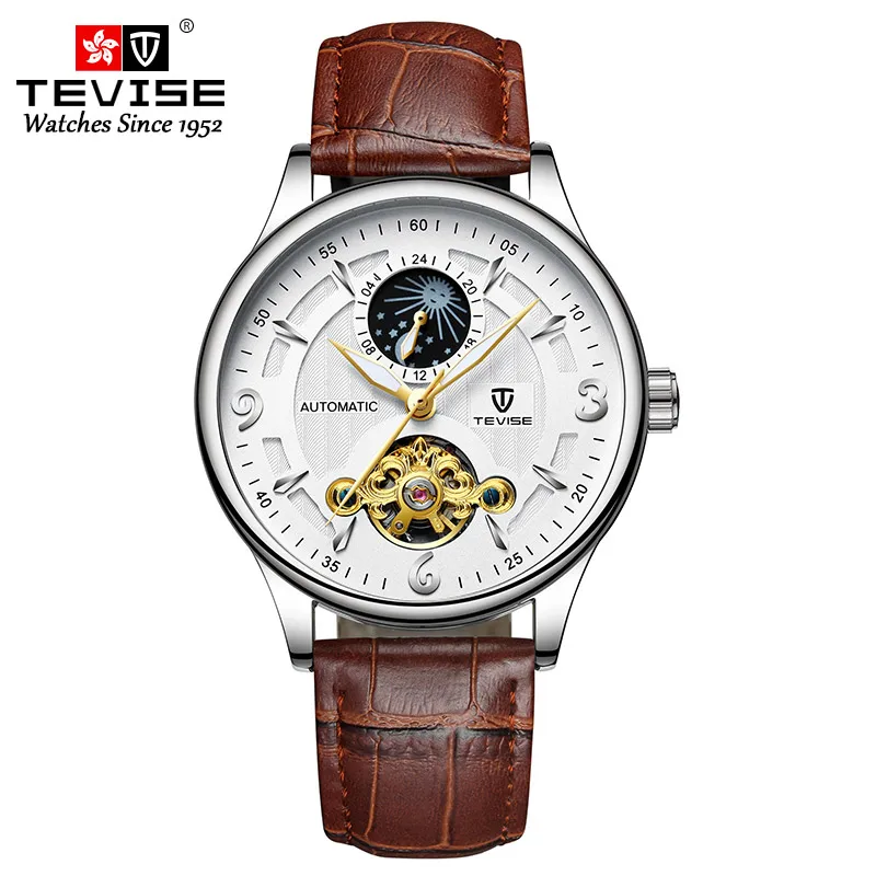 

Hot Sale Fully Automatic Mechanical Wrist Watches Men Leisure Luxury Water Resistant Leather Watch