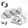 Private label Luxury Marble Diamond Hexagon Shape Eyelash Box Eye lash Box Packaging