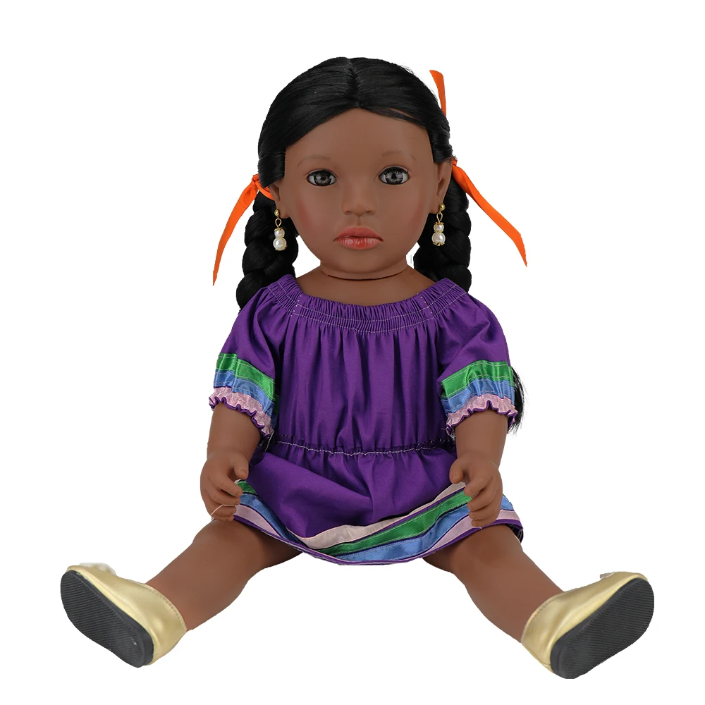 Multifunctional 16inch African American Black Girls Doll Toy For Baby