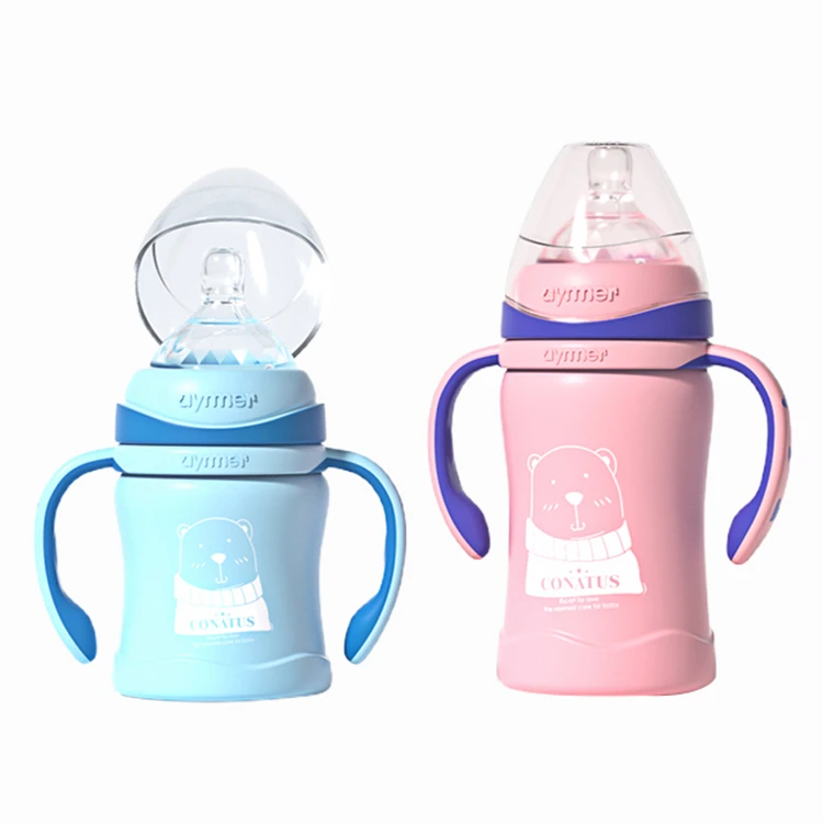 

China Custom Made 120ml/220ml Wide Mouth Baby Bottles Breastfeeding Glass Baby Feeding Bottle