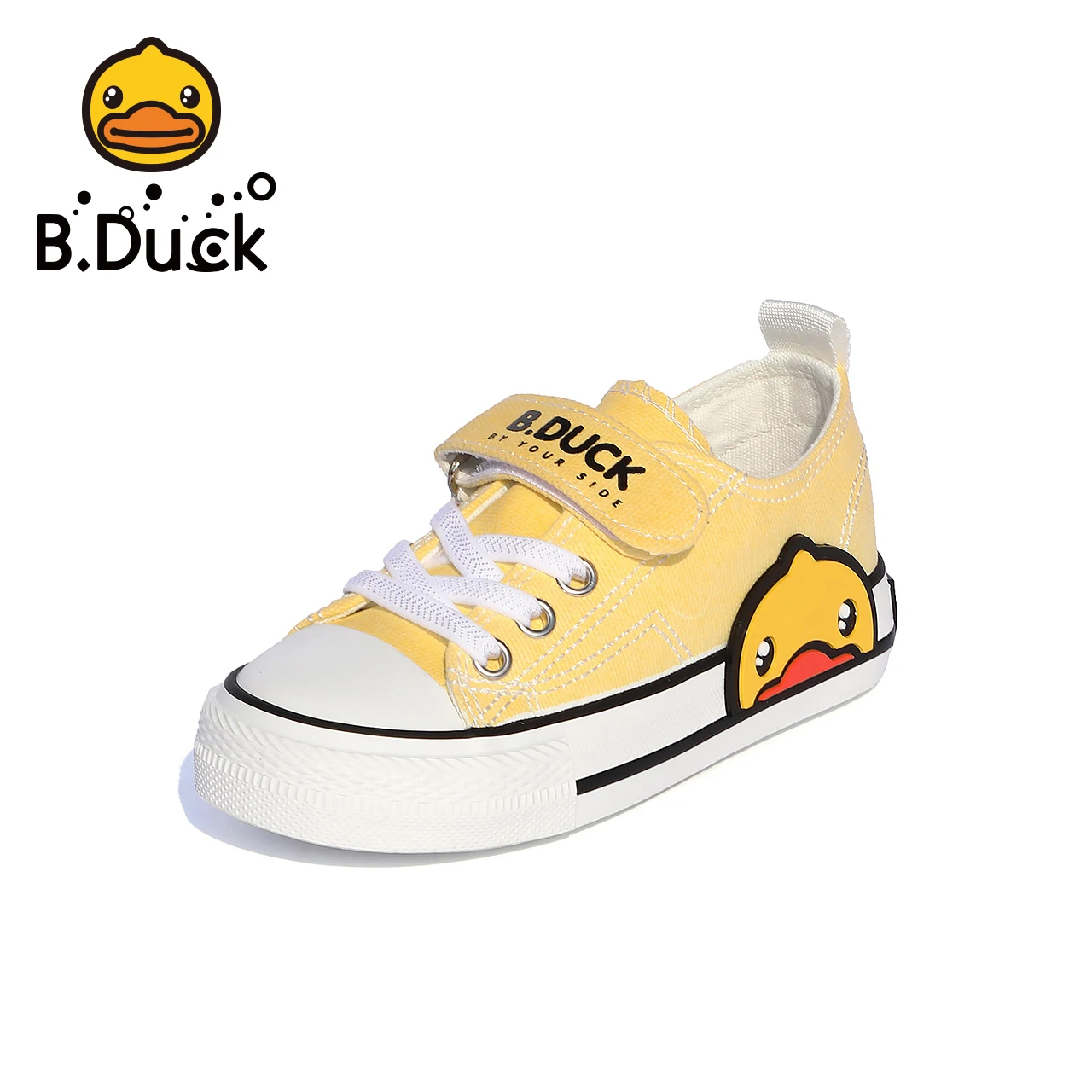 

Wholesale B.DUCK Cheap Top Quality Children Flat Vulcanized Canvas Lace Up Shoes for Kids with Hook, Yellow,blue