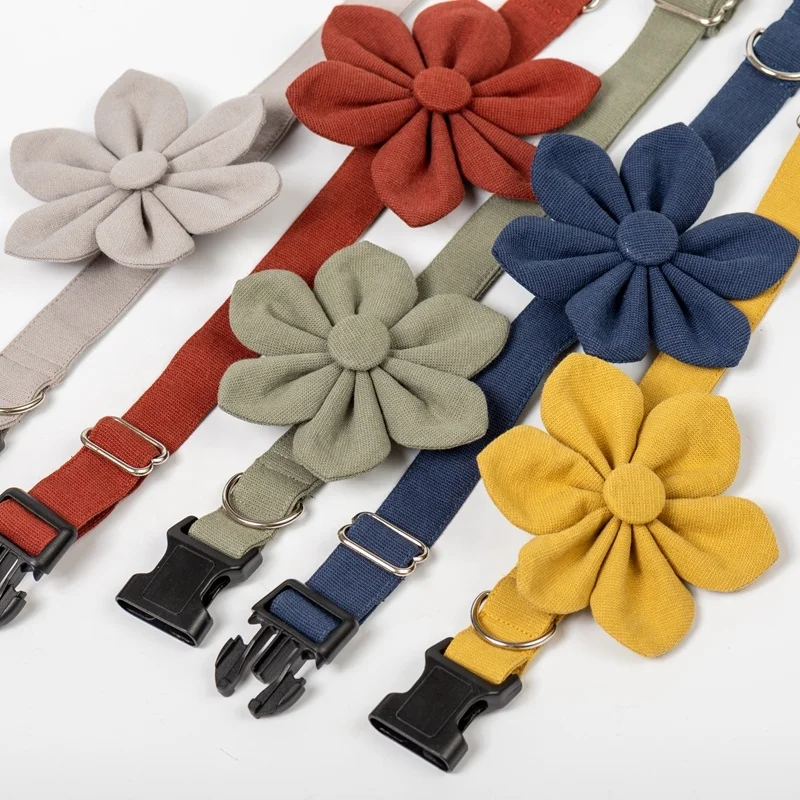 

New Fashion Products Girl Dog Collar Floral Female Dog Floral Leash Bow Tie