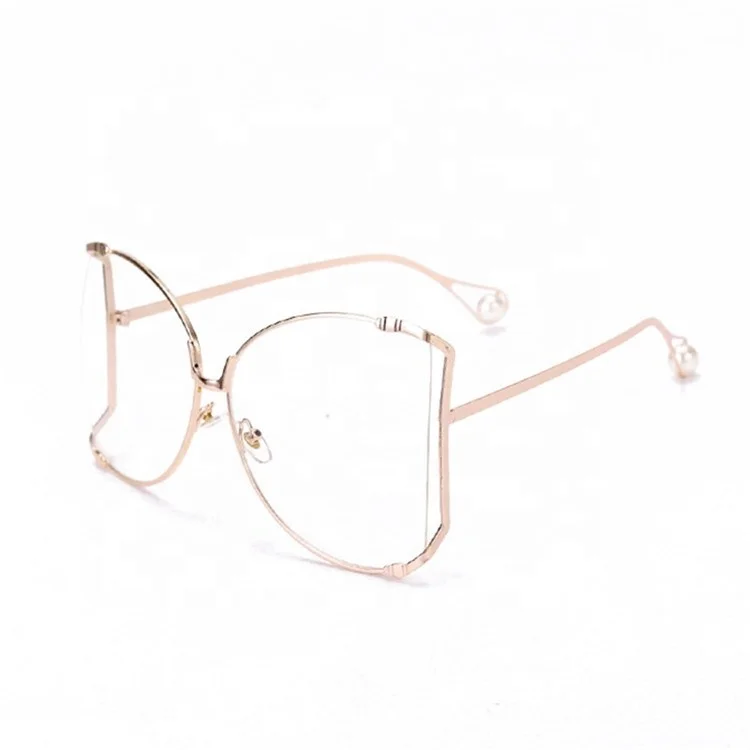 

Jiuling eyewear personalized oversize metal frame sunglasses transparent lens glasses frame women colorful eyewear, Mix color or custom colors