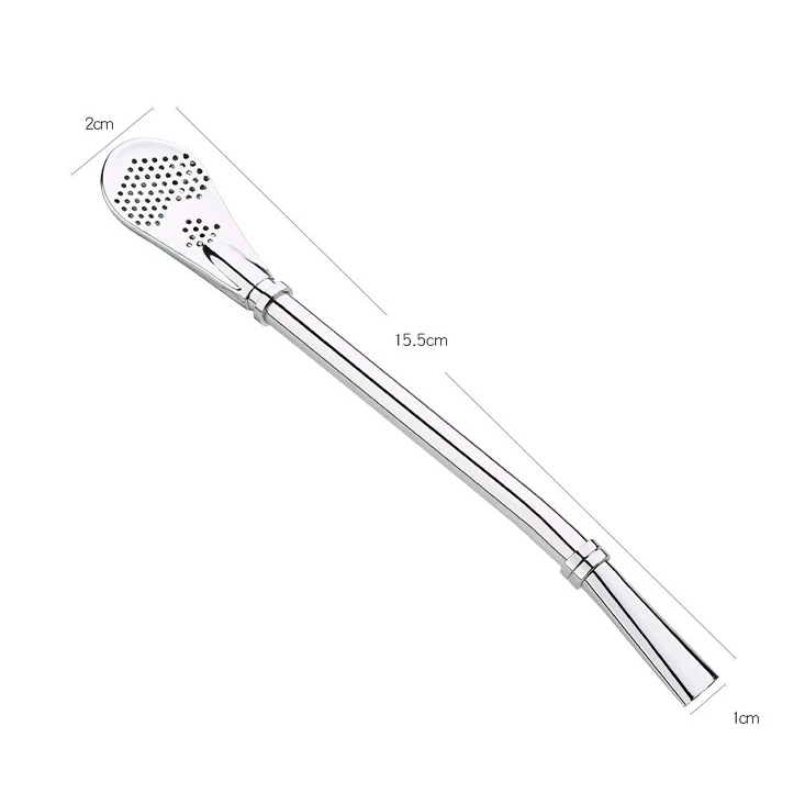 

Cheaper price Stainless Steel Straw Loose Leaf Tea Infuser Drinking Spoons Filter Stirring Straws
