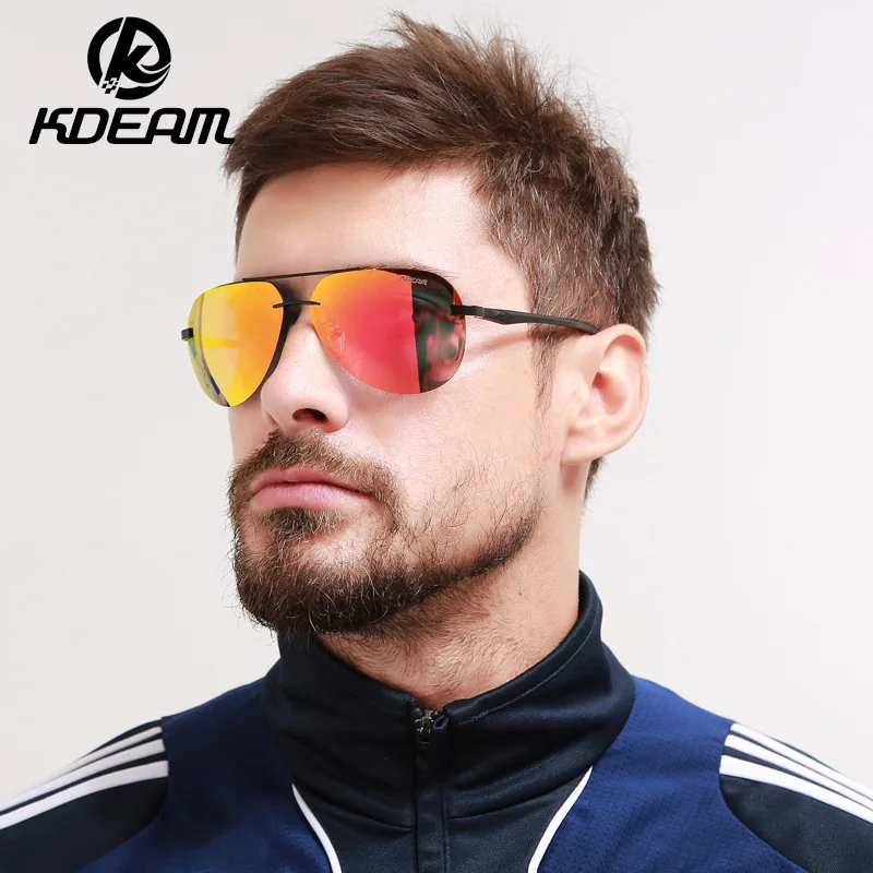 

Kdeam Men's Polarized Glasses Aluminum Magnesium Sunglasses Metal Frameless Driving Flight Pilot Sunglasses Kd143, Picture colors