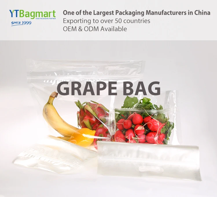 Ytbagmart Laminated Customized Design Slide Zip Lock Fresh Fruit Grape