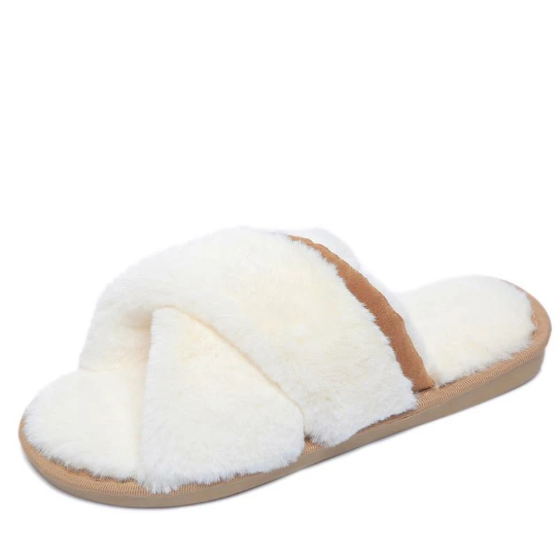 

Light Weight Warm Free Shipping Uggh Fluffy Winter Slipper Plush Women Slides Girls Indoor Home Slippers custom logo, Yellow red blue