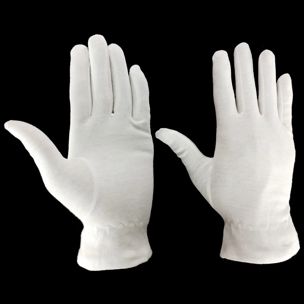 White Cotton Gloves Hand Care Work Gloves Lint Free Gloves, Extra Large, 12 Pairs