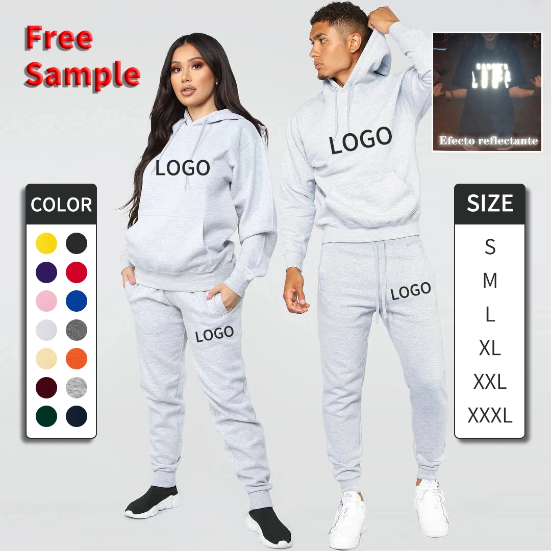 

custom unisex two piece crew neck mens cotton embossed tracksuits jogger sweatsuits jogging suits bulk sweatpants and hoodie set, Picture shows