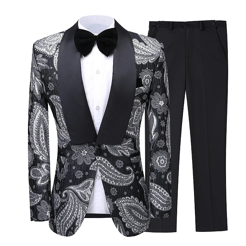 Fashion Fabric Men's Jacquard Suit Coat Pants 2-pc - Buy Jacquard Suit ...