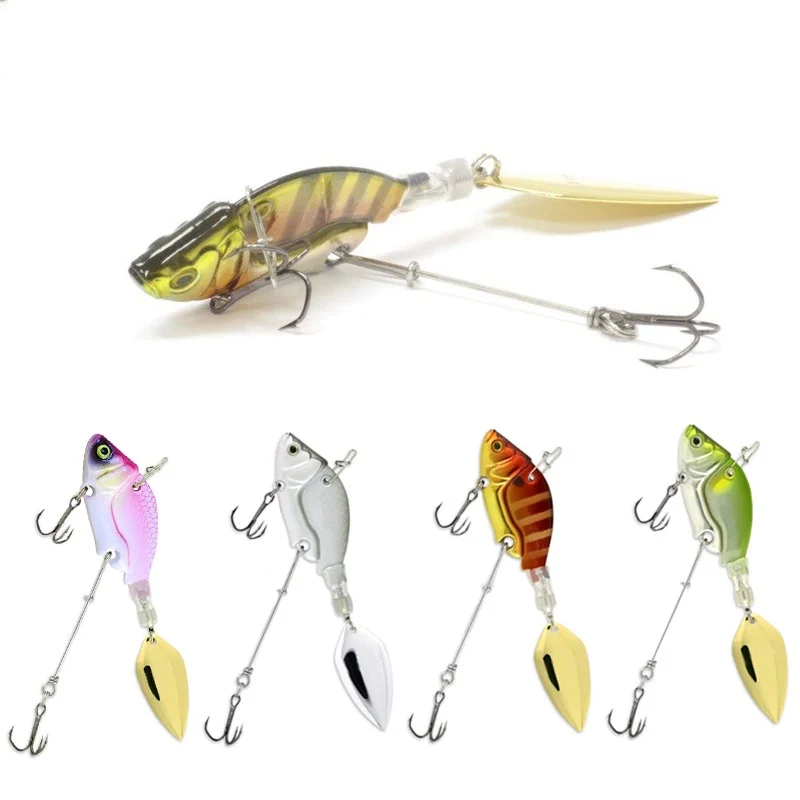 

2021 New Style 44mm 13.6g Sinking Metal Hrad Spinner Swimbait Bass Trout Fishing Vib Lure