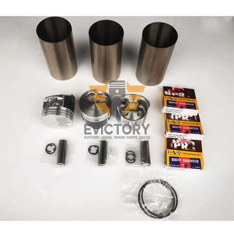 

For Yanmar spare engine 3TNV76 overhaul rebuild kit piston liner gasket bearing valve guide