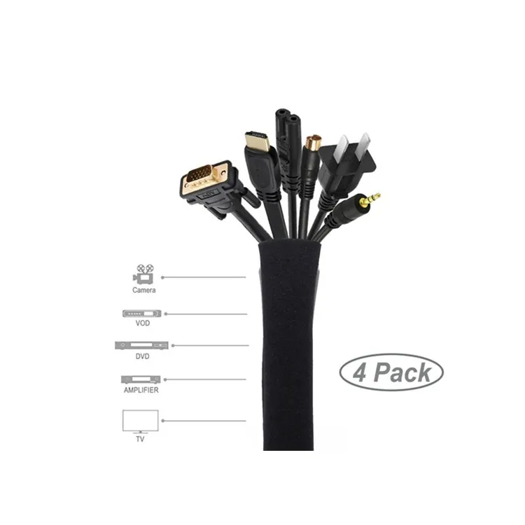 
Flexible neoprene cable management sleeve cable sleeve wrap cover organizer 