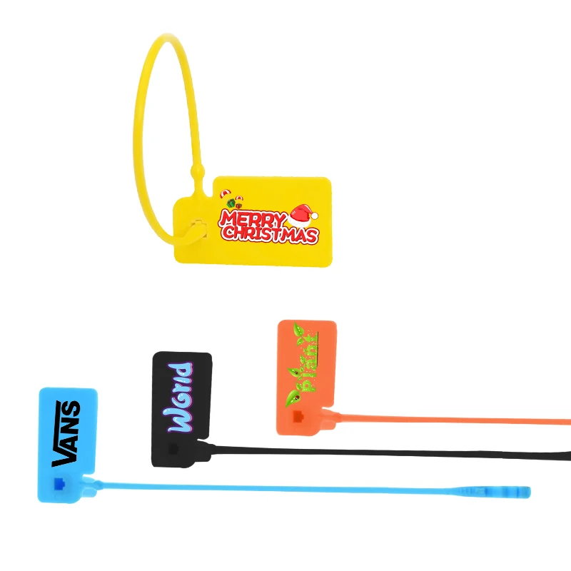 

Zip Tie Security Seal Clothes Custom Logo Clothing Sneakers Bag Garment Hang Tags, Customized color