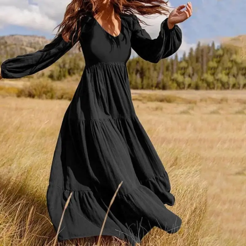

Wholesale Custom New Women Lady Girls Summer Short Sleeve Printing Dresses V-Neck Long Casual Beach Holiday Dress