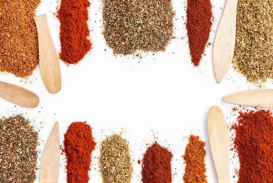 Spice rack with various seasoning jars