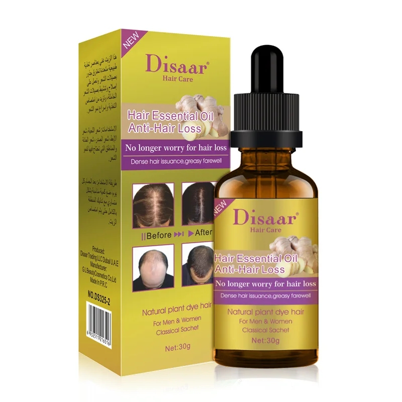 

Hot Selling 30ML 100% Natural Hair Massage Growth Ginger Germnal Organic Vegan Herbal Nourishing Anti Hair Essential Oil, Natural black