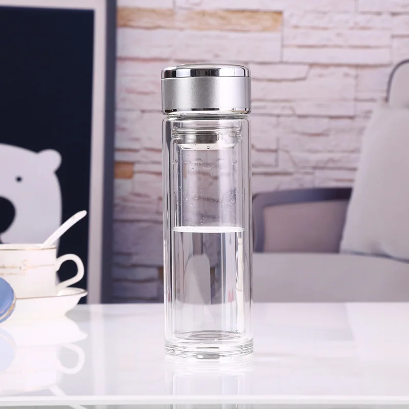 

Mikenda double Glass Bottle For Water New Product Ideas 2021 Borosilicate Bpa free, As picture