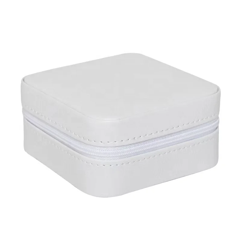 

Earring PU Leather Portable Jewel Case Packaging Travel Jewelry Gift Box, White/pink/dark blue