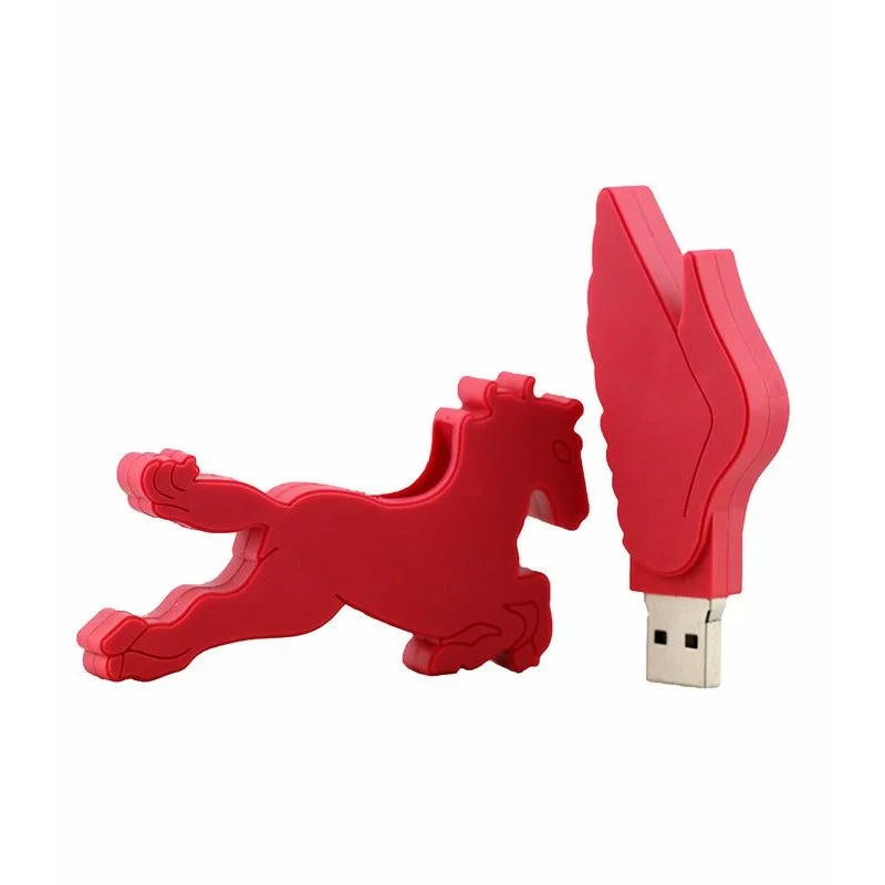 

Gitra Cartoon PVC Horse 16GB 32GB Usb Pen Flash Drive With Logo, Beige, black