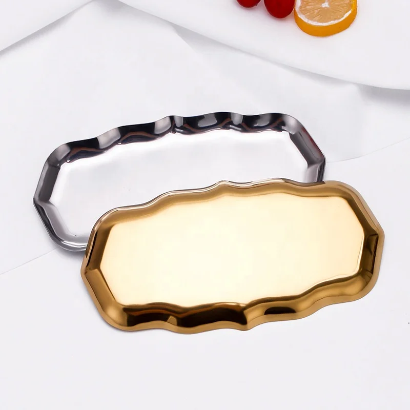 

Nordic Oval Metal Jewelry Tray Desktop Organizer Decoration Kitchen Food Storage Plate Gold And Silver Ornaments