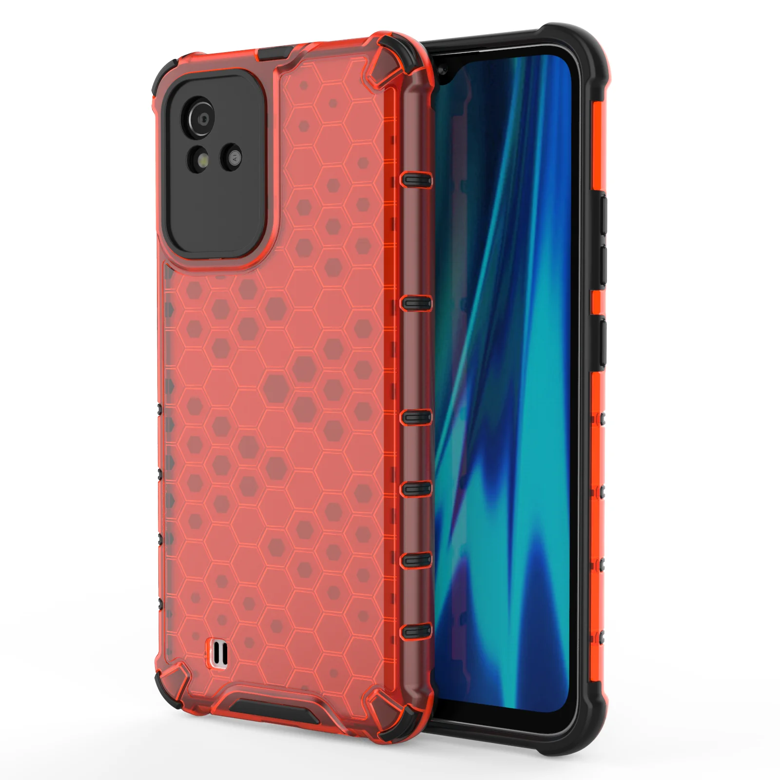 

Hybrid Silicone Hard Case Bumper Cover For OPPO realme narzo 50i, As pictures