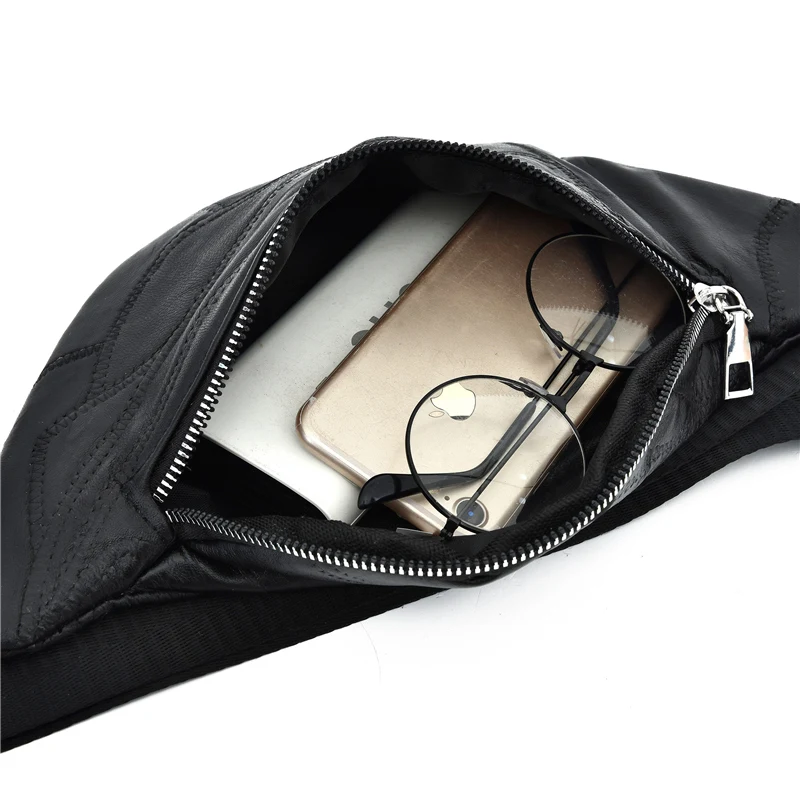 Factory wholesale price Big discount good quality Large capacity good quality soft Women running belt bag leather waist