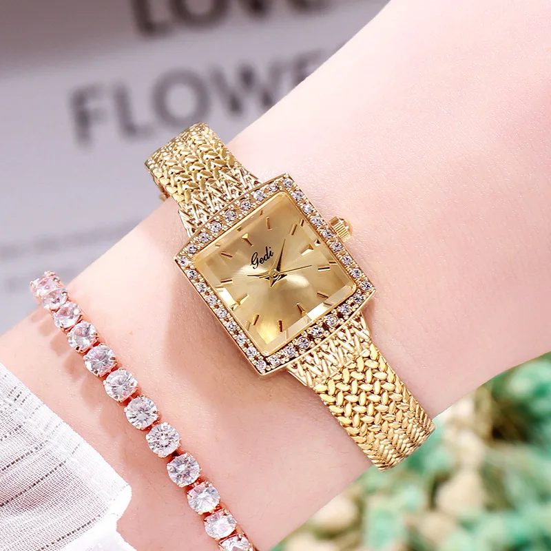 

Women Square Bracelet Watches Luxury Rhinestone Quartz Ladies Watch