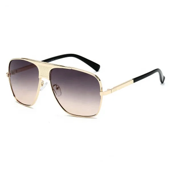 

wholesale fashion design vintage quality driving uv400 custom logo gold metal square frame oversized men sunglasses sun glasses, Same as photo