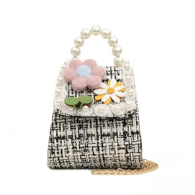 

kids handbags with high quality purse kids with pearl princess design mini girl handbags for cute girl, Black, pink, white, blue